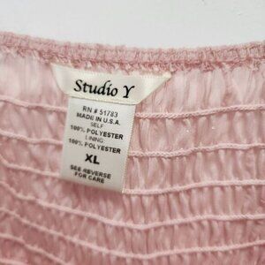 Pink sparkly xl studio y tank top blouse pink